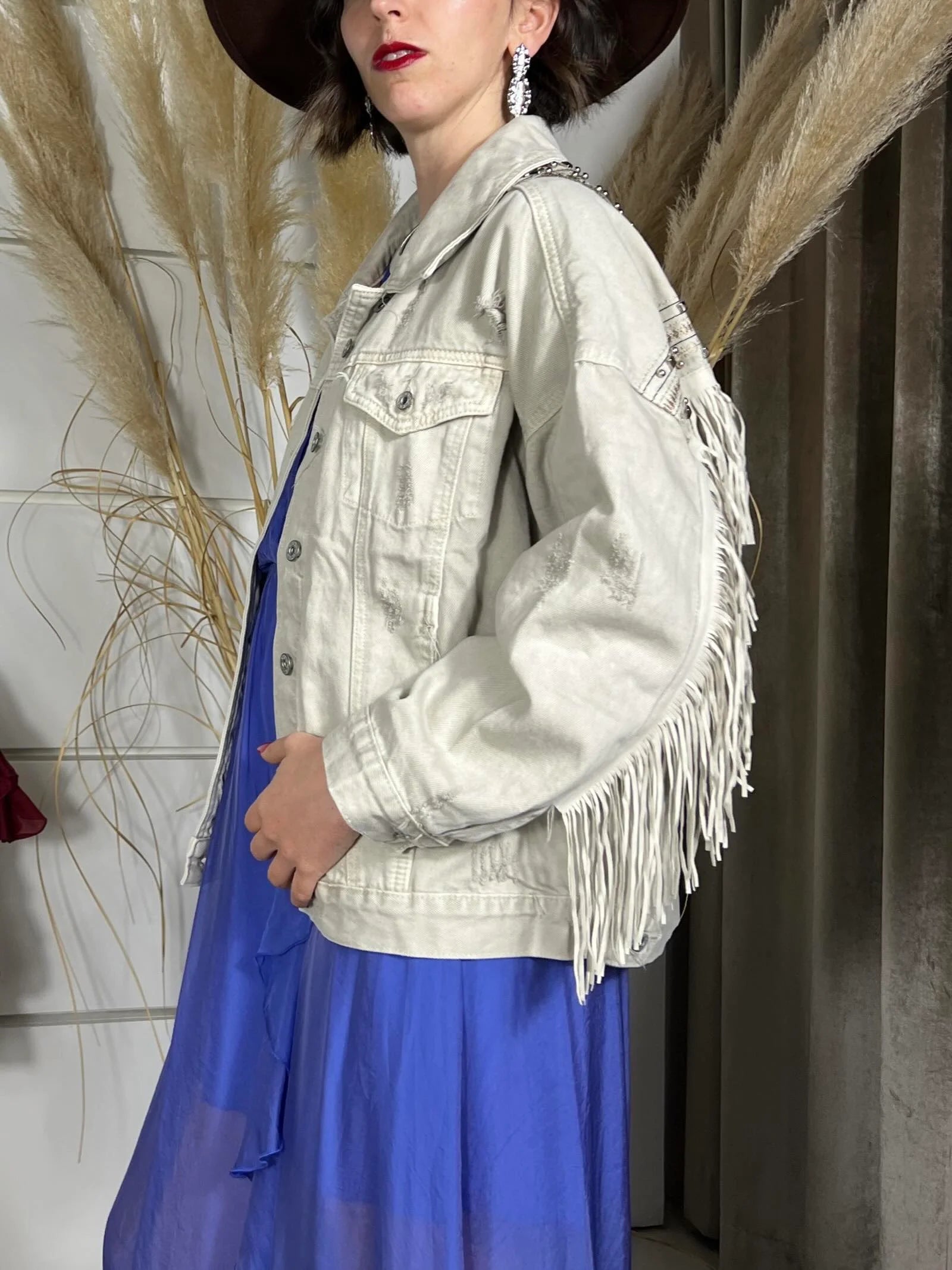 Susy Mix donna giacca con frange 9597