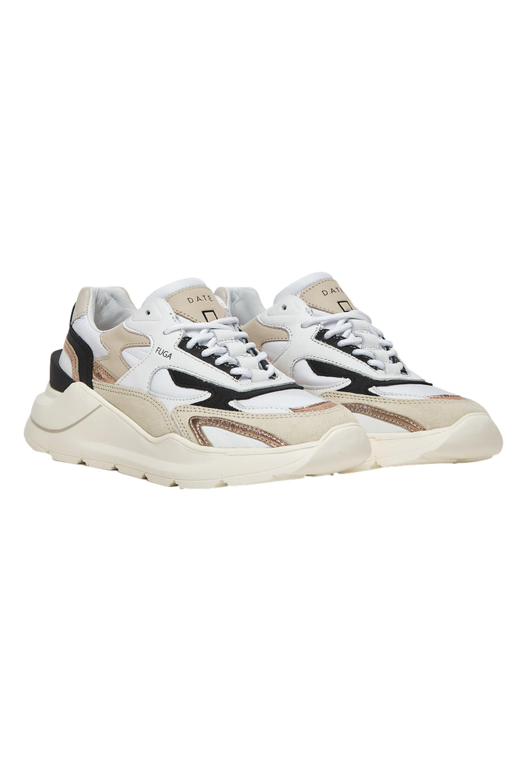 D.A.T.E.  Donna Scarpa Fuga Nylon White-Black W401-FG-NY-WB