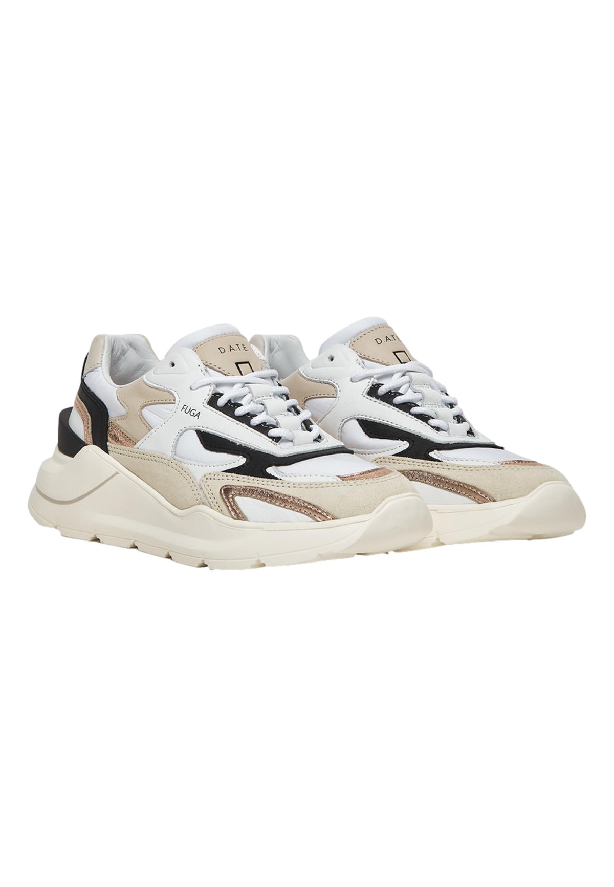 D.A.T.E.  Donna Scarpa Fuga Nylon White-Black W401-FG-NY-WB