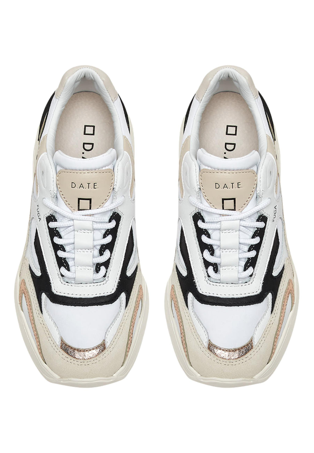 D.A.T.E.  Donna Scarpa Fuga Nylon White-Black W401-FG-NY-WB