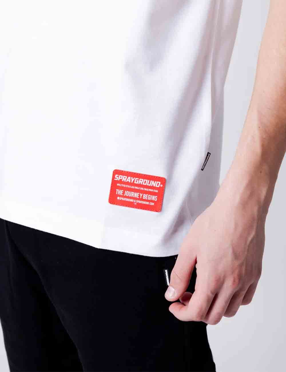 Sprayground uomo t-shirt pixel shark SP362WHT
