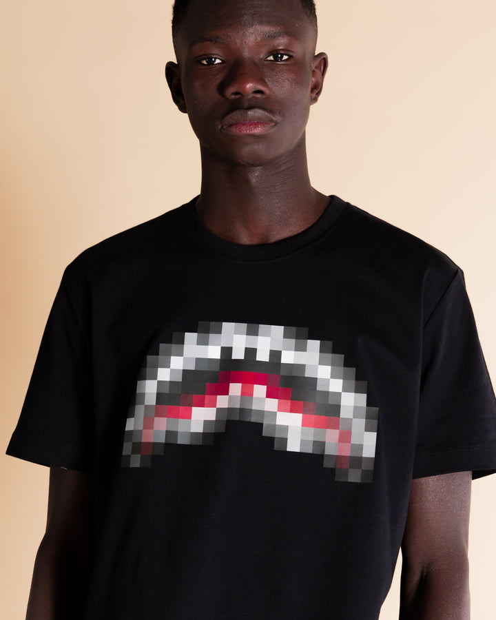Sprayground uomo t-shirt pixel shark SP362BLK