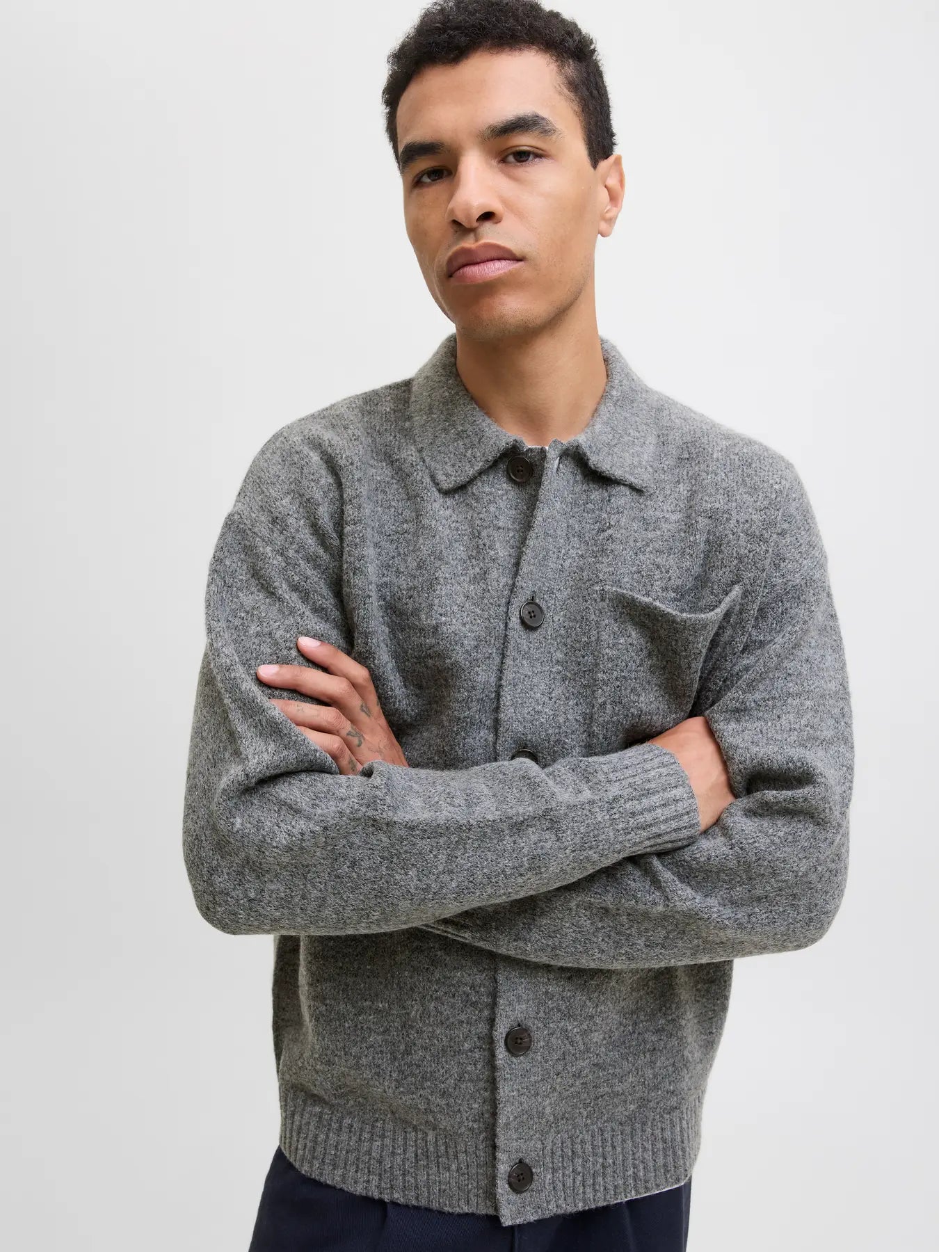 Jack & Jones uomo cardigan Bluffin 12284704 Med.Grey