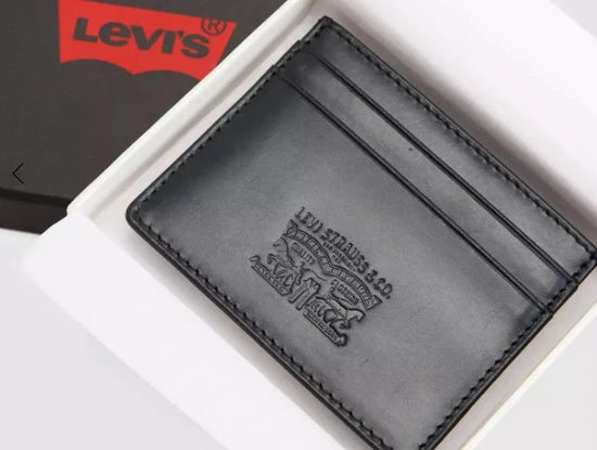 Levi's portafoglio Leather Card Case - Caviar