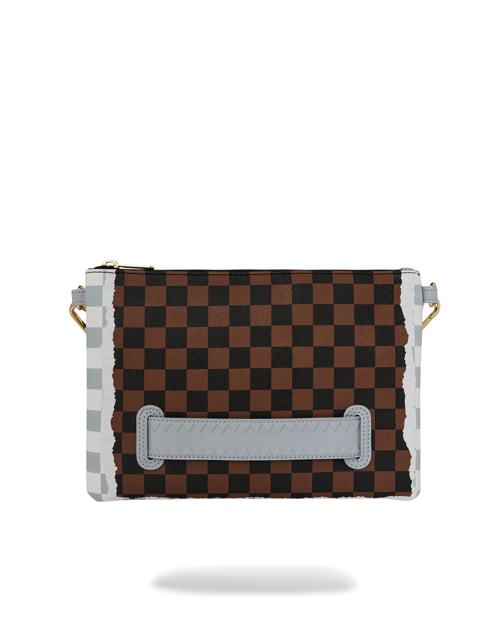 Sprayground uomo borsa CREAM BROWN TEAR CHECK   CROS