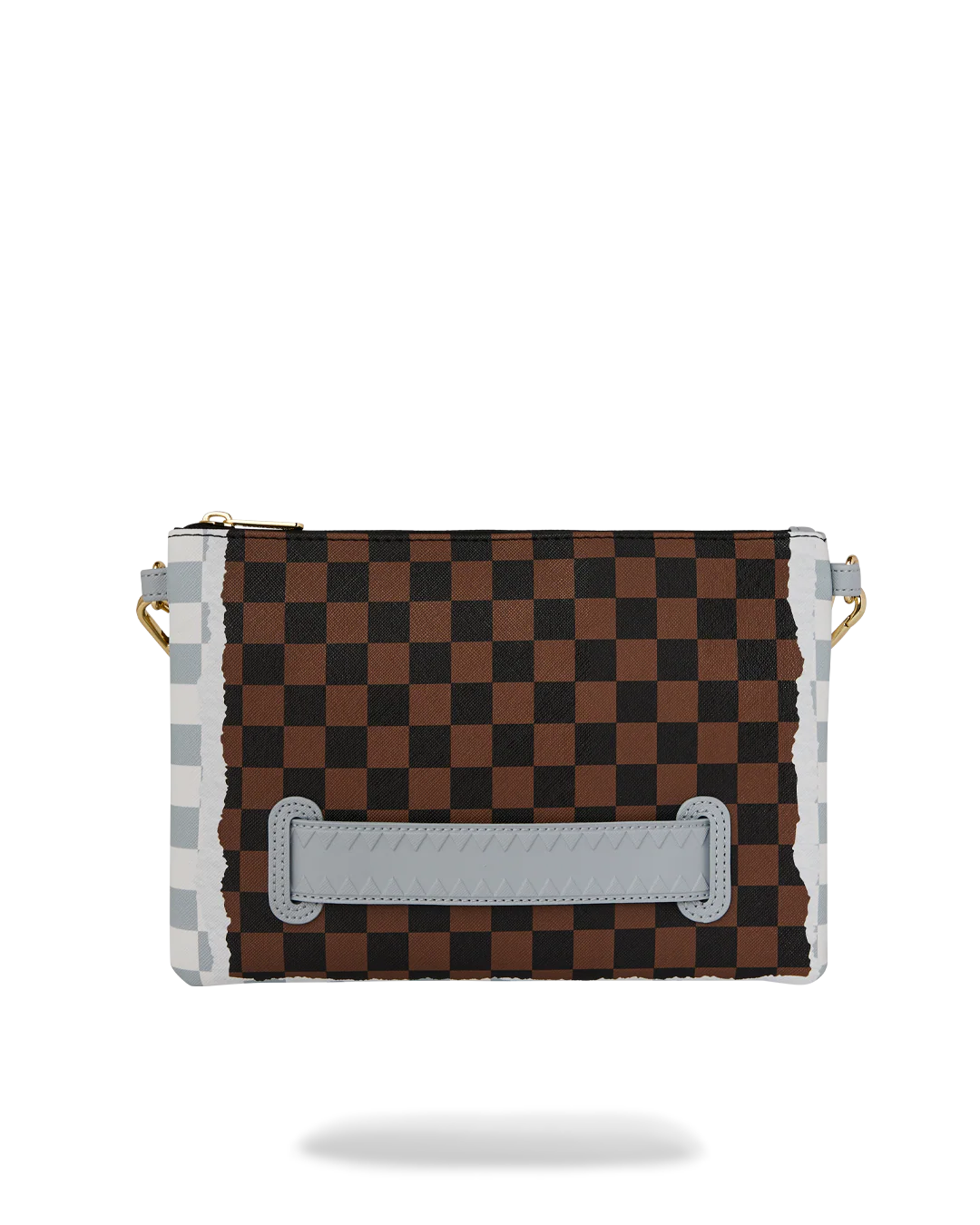 Sprayground uomo borsa CREAM BROWN TEAR CHECK   CROS