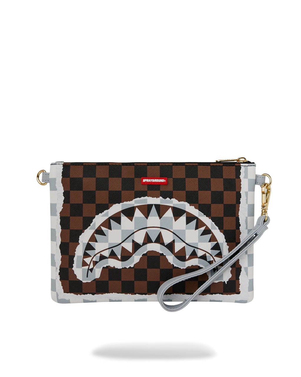 Sprayground uomo borsa CREAM BROWN TEAR CHECK   CROS