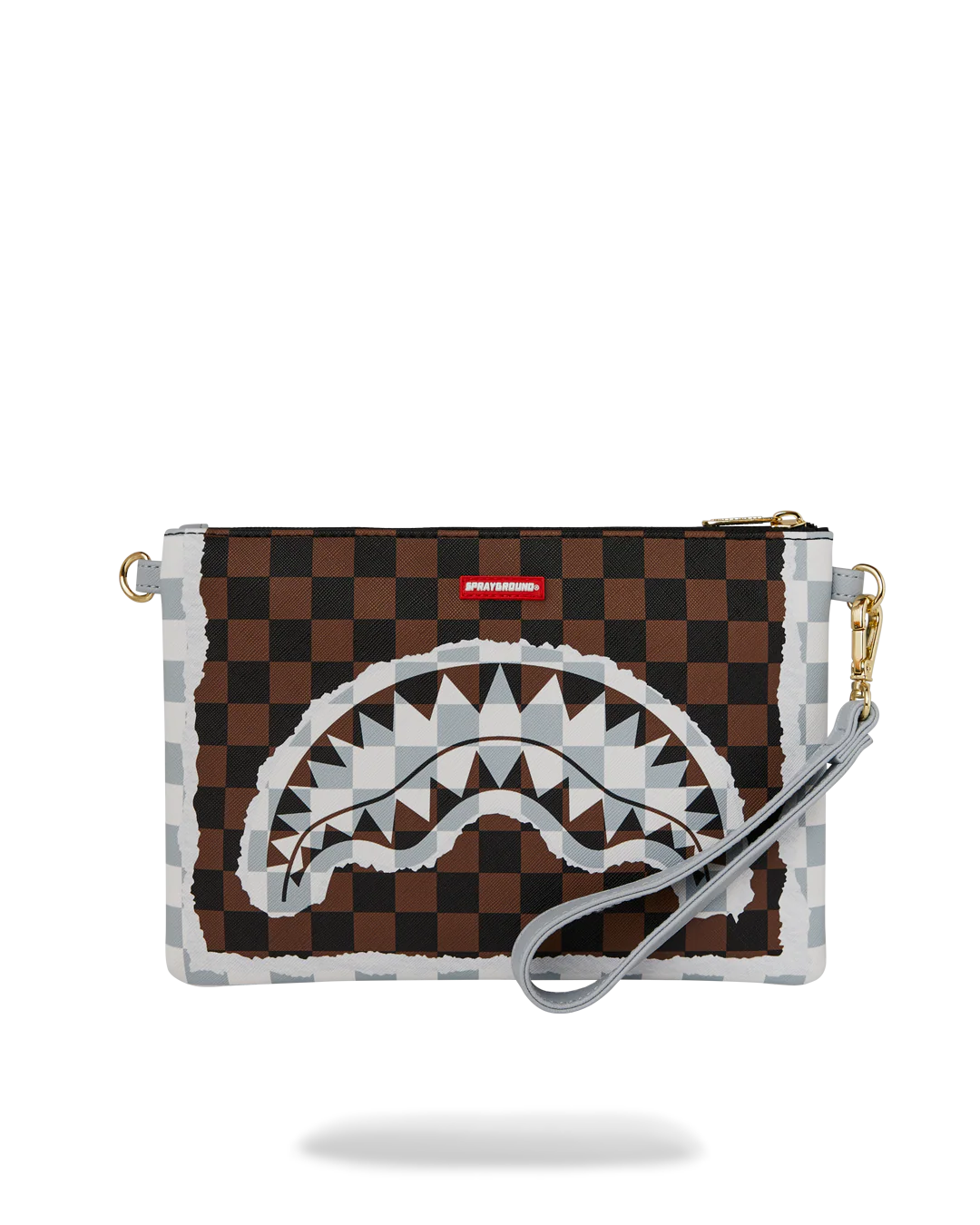 Sprayground uomo borsa CREAM BROWN TEAR CHECK   CROS