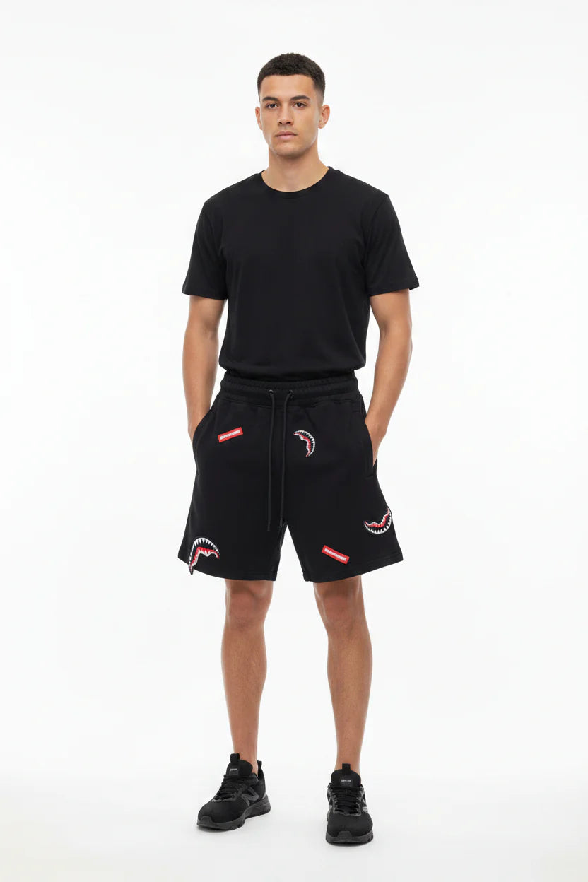 Sprayground uomo short SHARK PATCHES SP847EBLK