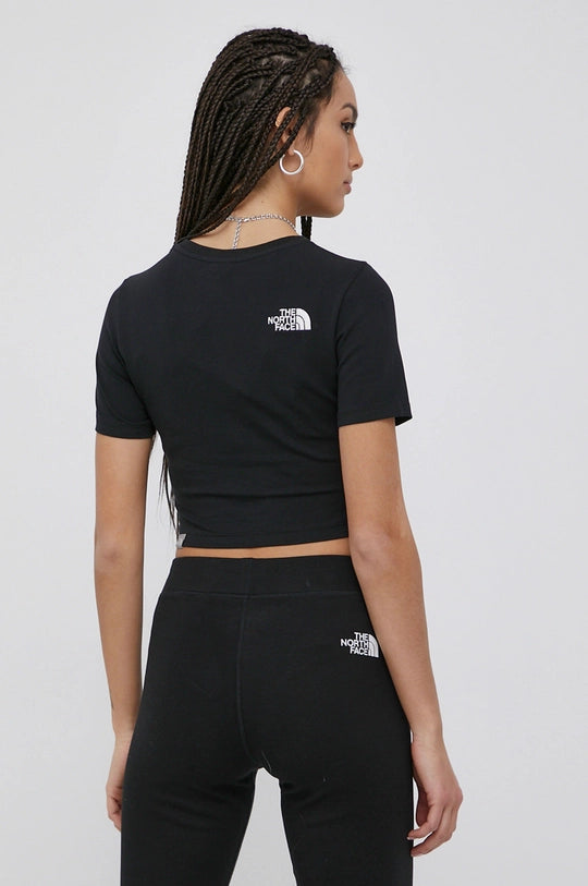 the north face donna t-shirt essential cropped NF0A55AOJK31 black