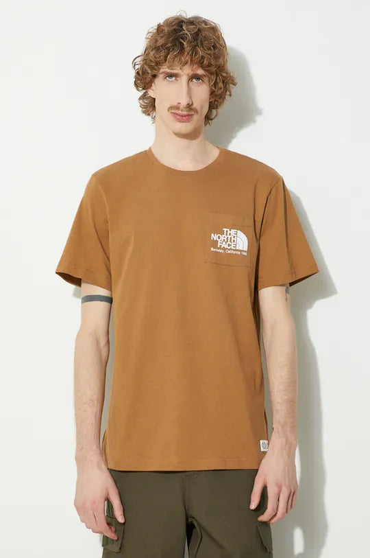 The North Face uomo t-shirt Berkeley California Pocket NF0A87U21731 Marrone