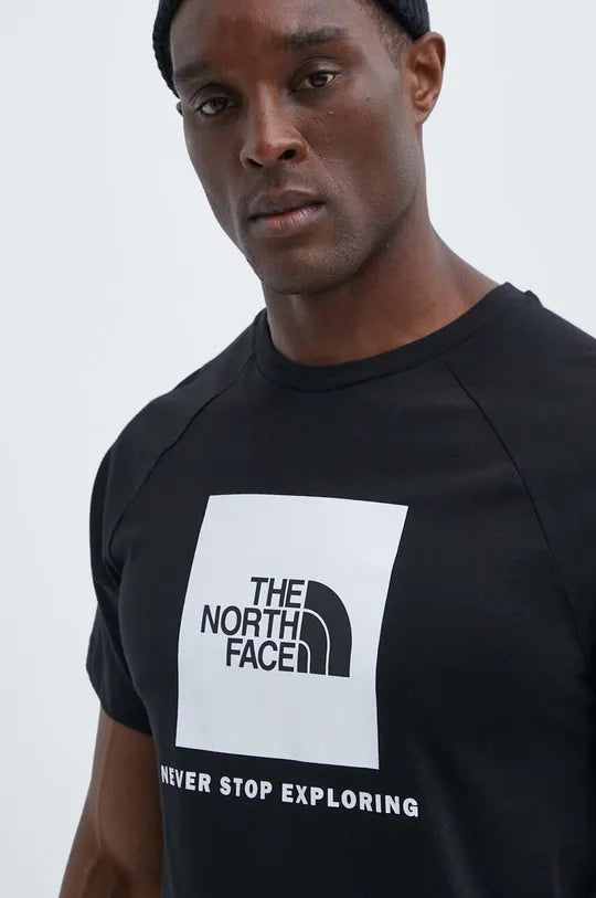 The North Face uomo t-shirt Raglan Red Box&nbsp; NF0A87NJJK31 Nero