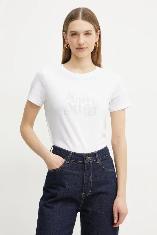 Armani Exchange donna t-shirt XW000109AF10359 U0002 Bianco