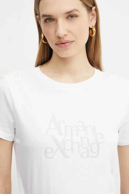 Armani Exchange donna t-shirt XW000109AF10359 U0002 Bianco