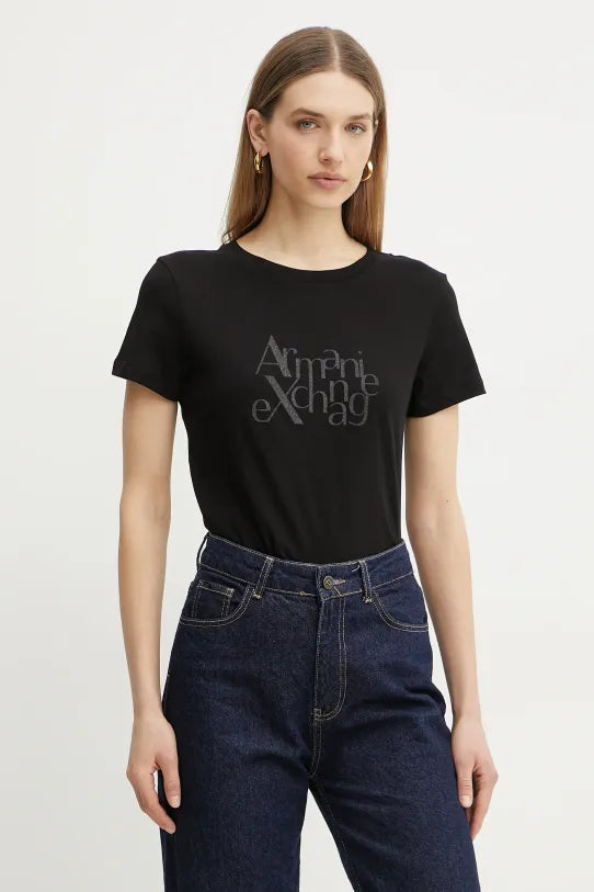 Armani Exchange donna t-shirt XW000109AF10359 UC001 Nero
