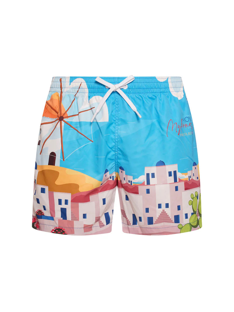 Move uomo costume Boxer SaintVincent stampato MYKONOS