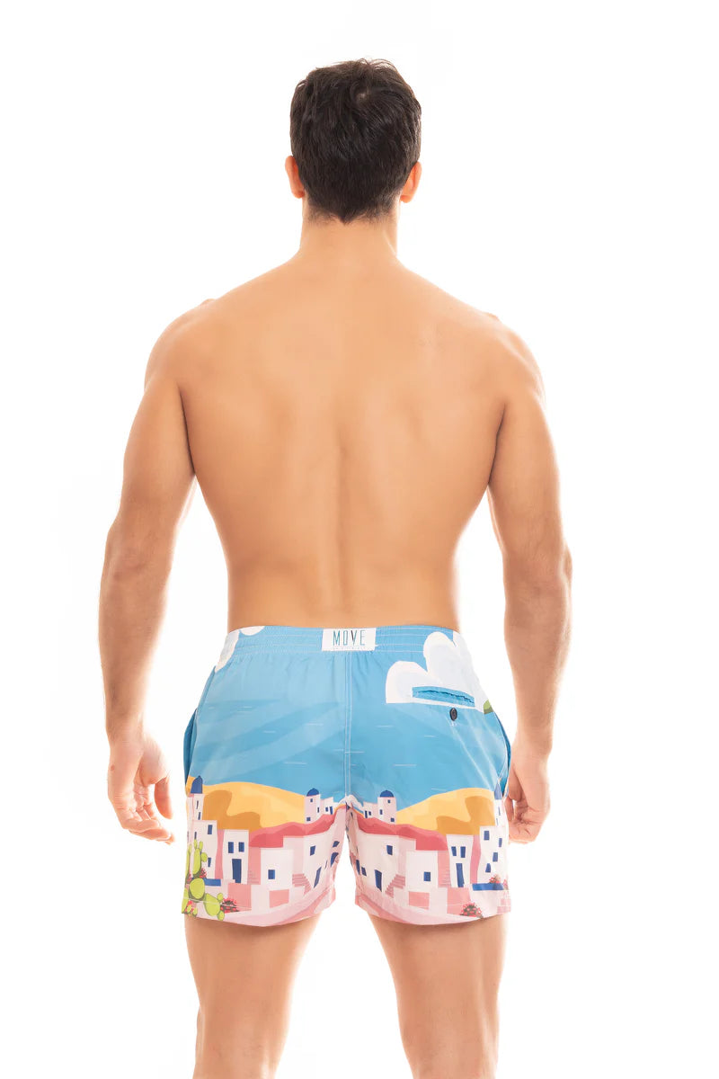 Move uomo costume Boxer SaintVincent stampato MYKONOS