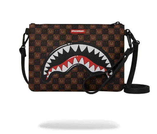 Sprayground pochette SIP WTF BUBBLE BROWN CHECK 9307