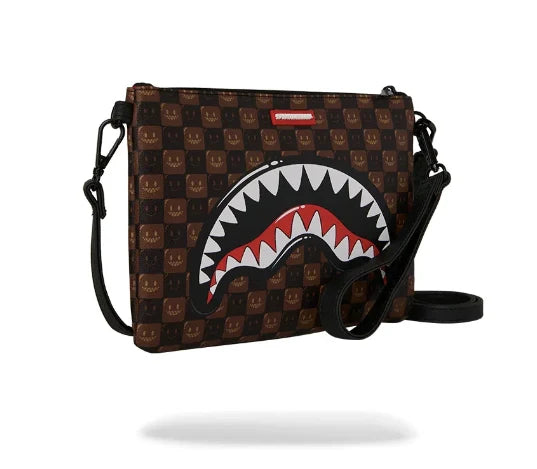Sprayground pochette SIP WTF BUBBLE BROWN CHECK 9307