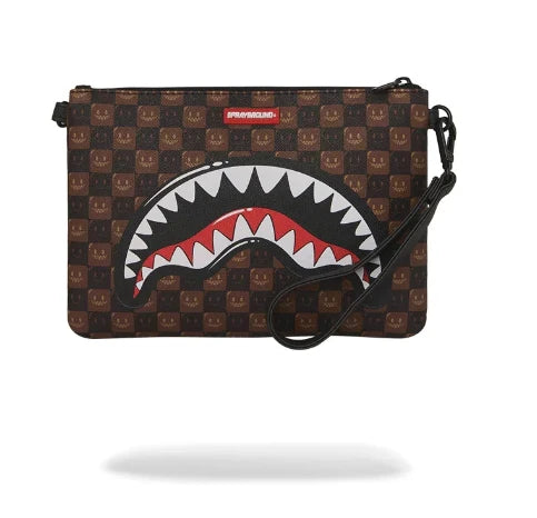 Sprayground pochette SIP WTF BUBBLE BROWN CHECK 9307