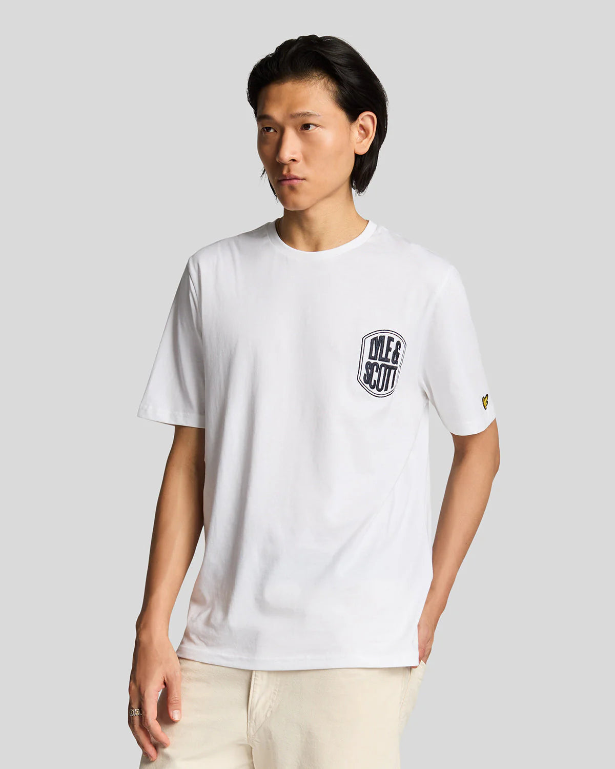 Lyle & Scott uomo t-shirt Embroidered TS2221V 626 bianco