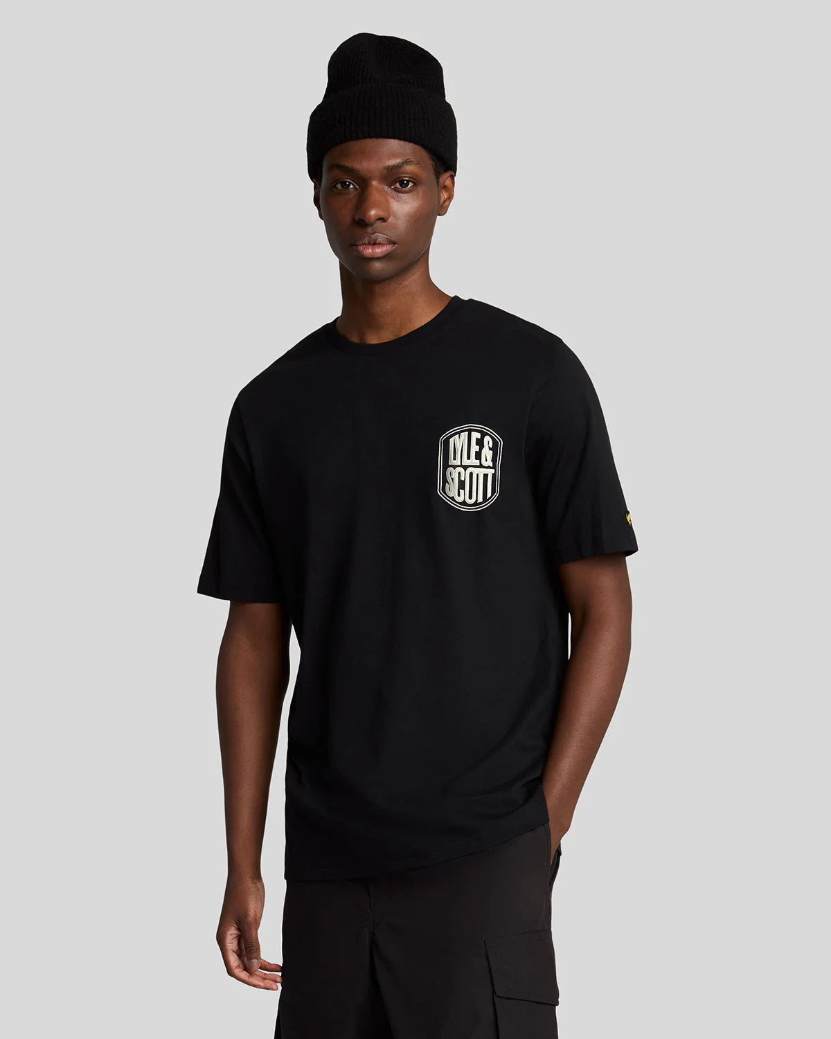Lyle & Scott uomo t-shirt Embroidered TS2221V z865 nero