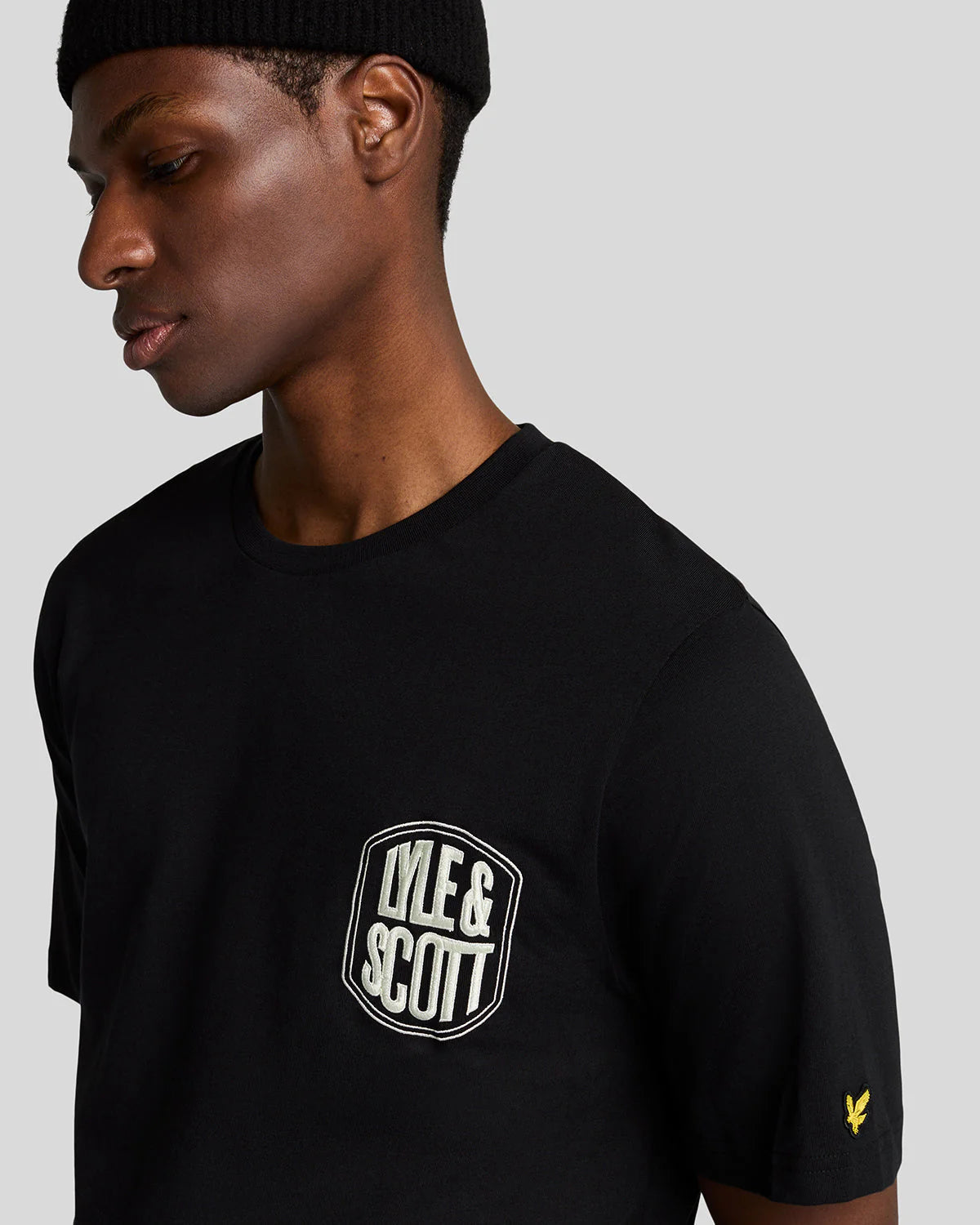 Lyle & Scott uomo t-shirt Embroidered TS2221V z865 nero