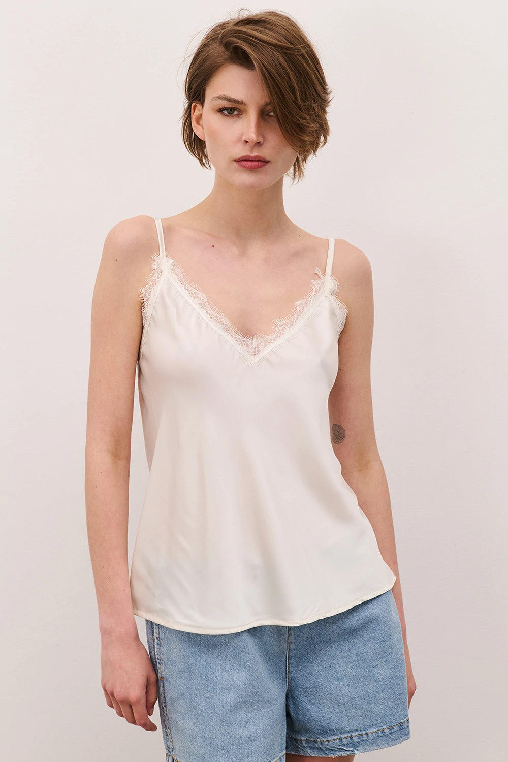 Two Way donna canotta pizzo Burro CA26SZEG8034