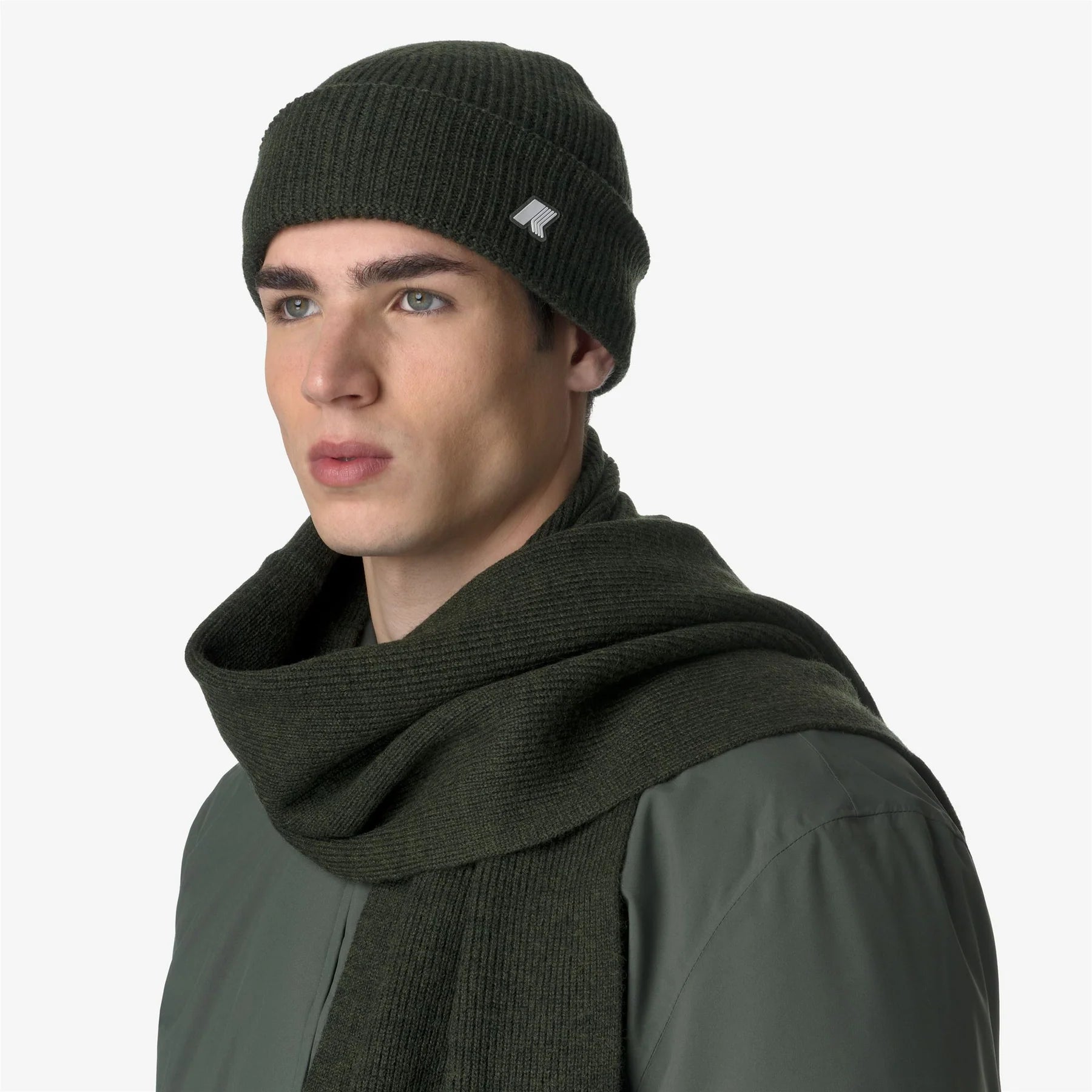 k-way cappello brice cardigan stitc wool K2132HW az4 Verde Scuro