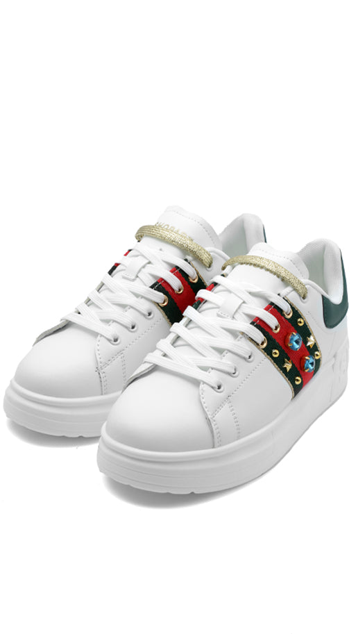 Shop Art donna scarpa sneakers Kim SASS240710 OFF WHITE / MULTICOLOR