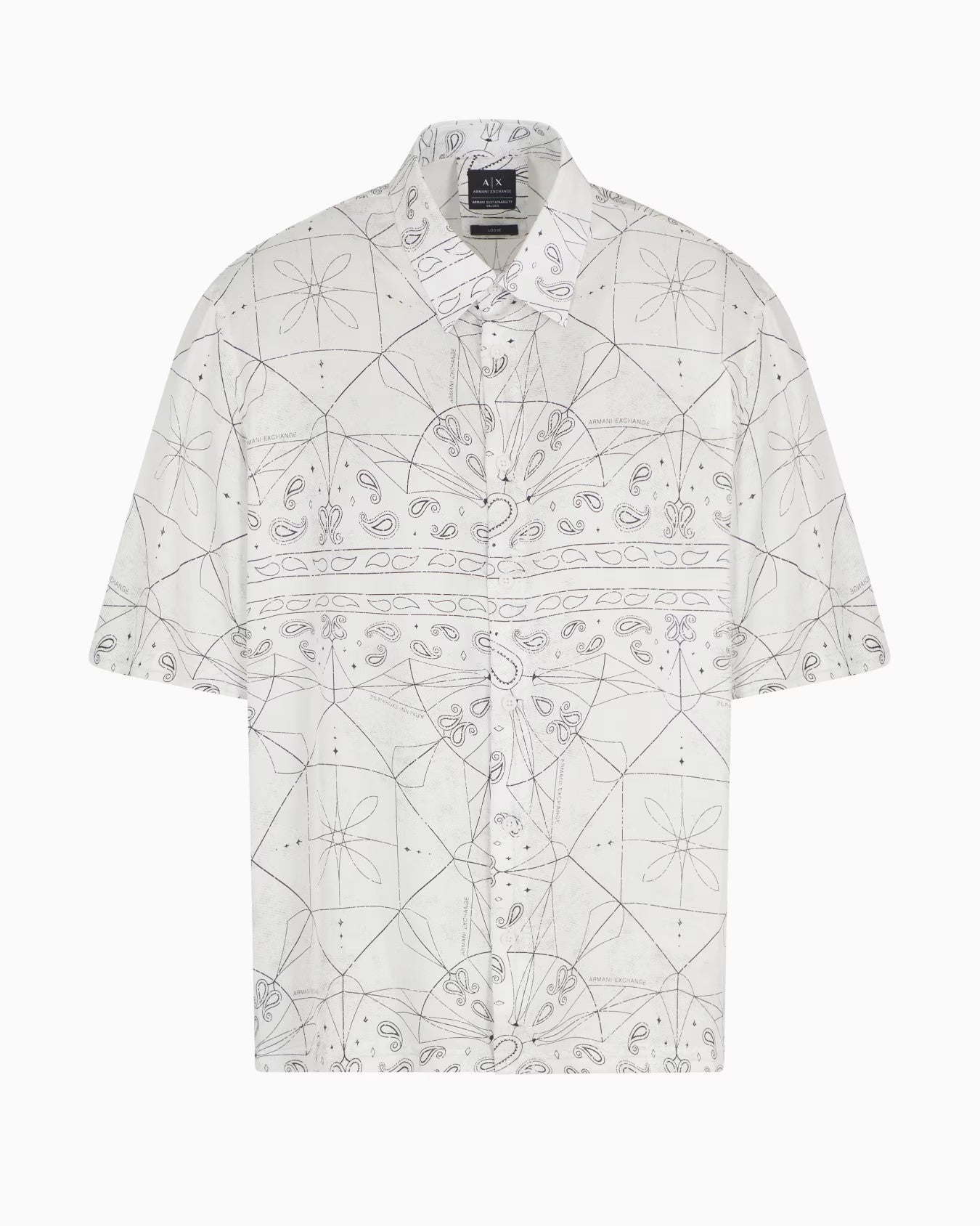 Armani Exchange uomo camicia XM000426 AF13235 F0053 Bianco