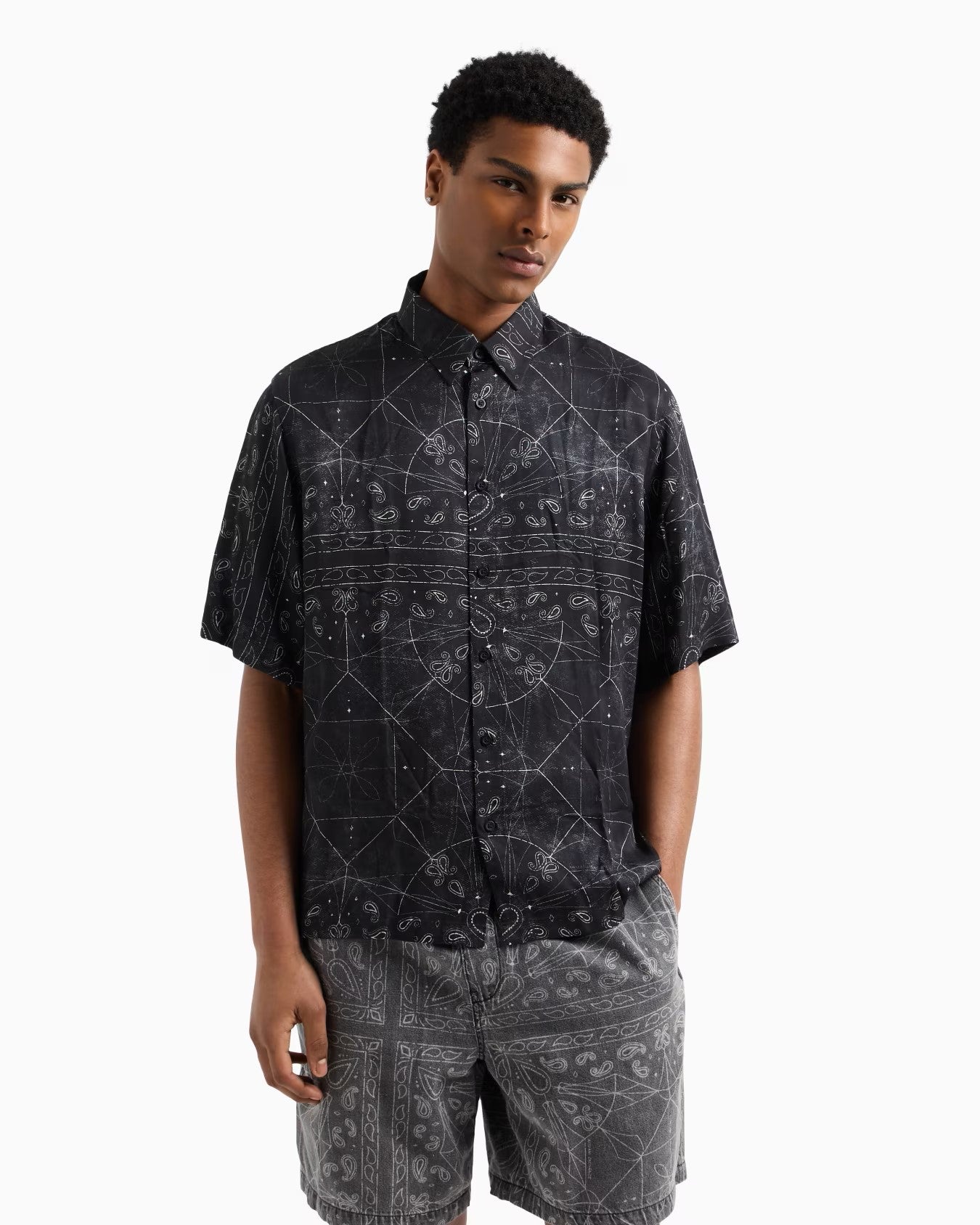 Armani Exchange uomo camicia XM000426 AF13235 FC040 nero