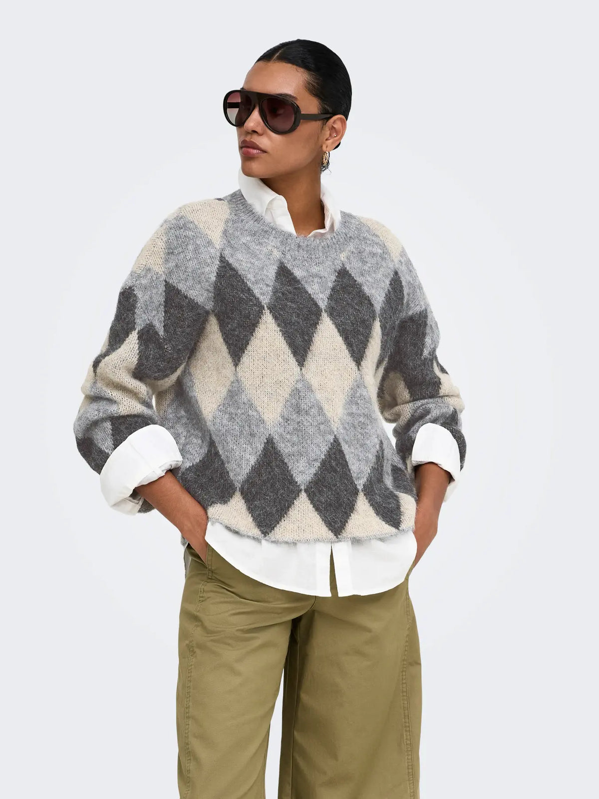 Only maglia NOEME 15378140 Light Grey Melange