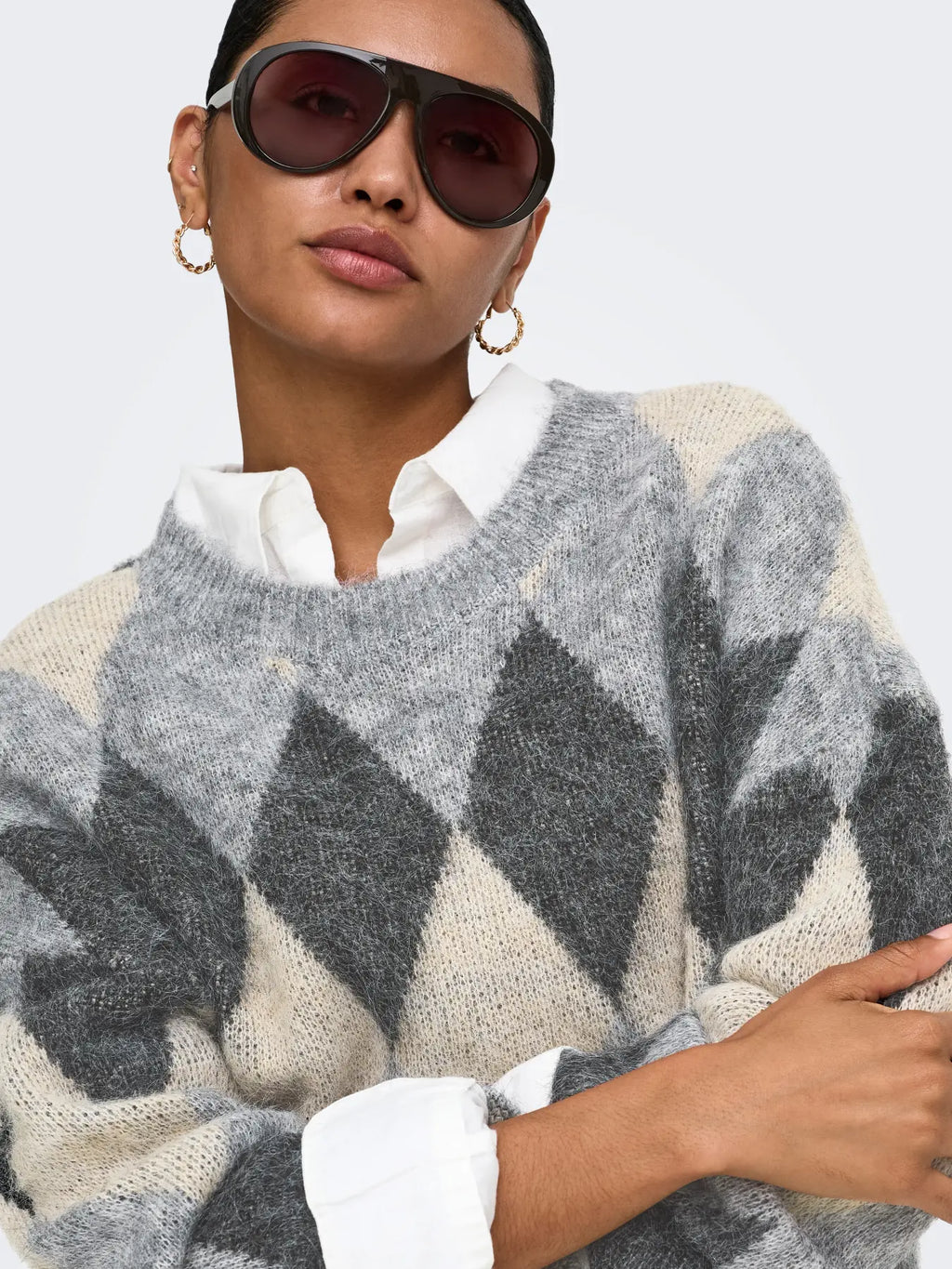 Only maglia NOEME 15378140 Light Grey Melange