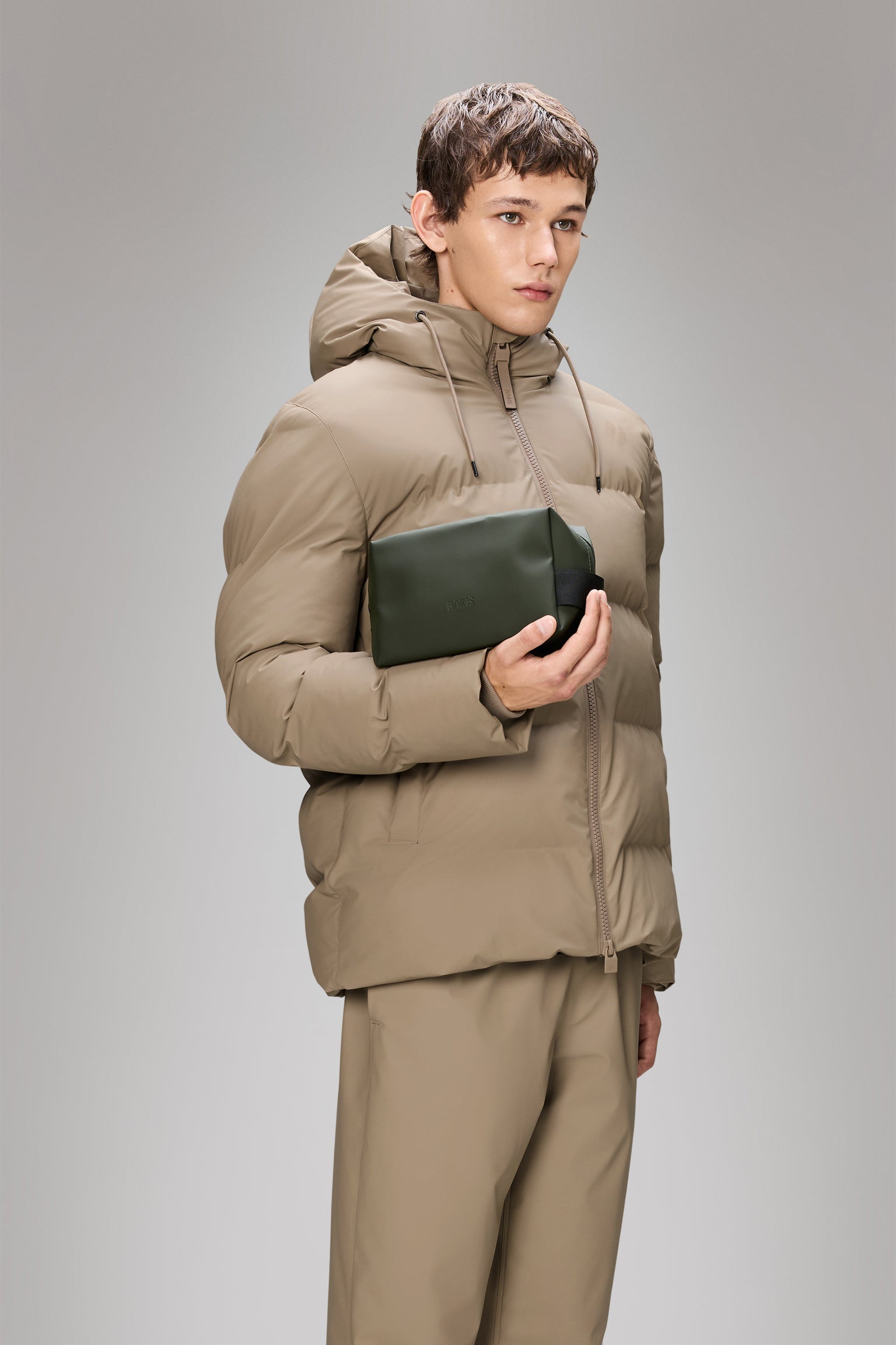 Rains uomo pochette wash bag small RA15580 I25 Green