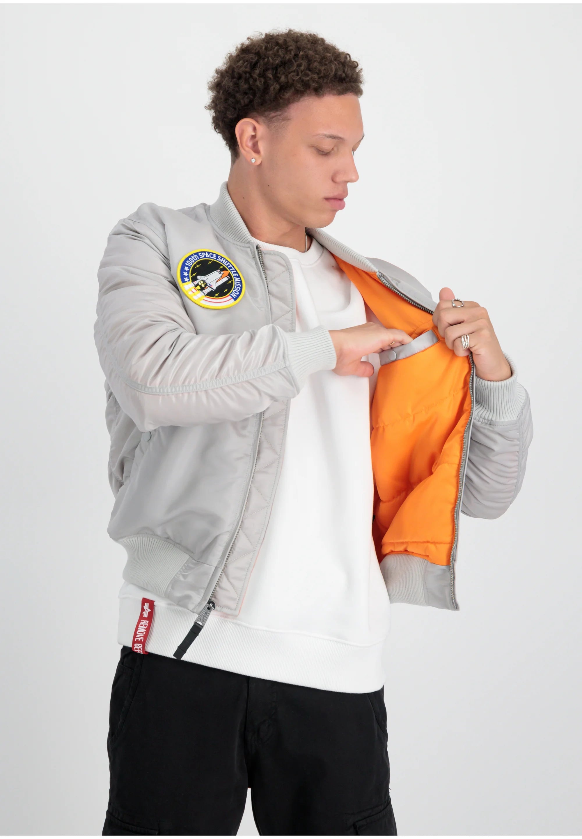 alpha industries uomo giubbino ma-1vf nasa 166107AI Grigio