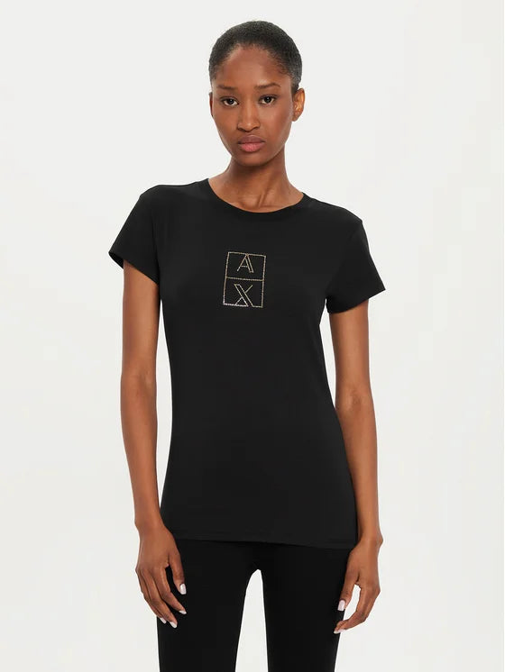 armani exchange donna t-shirt 6DYT35 YJCTZ 1200 Nero