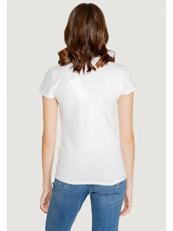 armani exchange donna t-shirt 6DYT35 YJCTZ 1000 Bianco