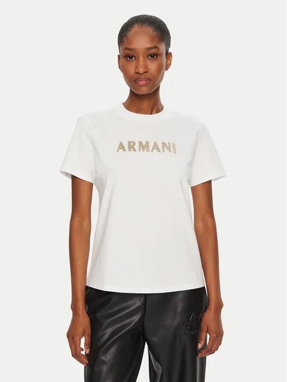 armani exchange donna t-shirt 6DYT36 YJ7VZ 1000 Bianco