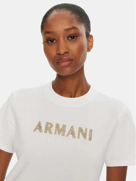 armani exchange donna t-shirt 6DYT36 YJ7VZ 1000 Bianco