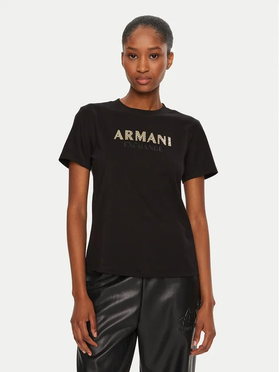 armani exchange donna t-shirt 6DYT36 YJ7VZ 1200 Nero