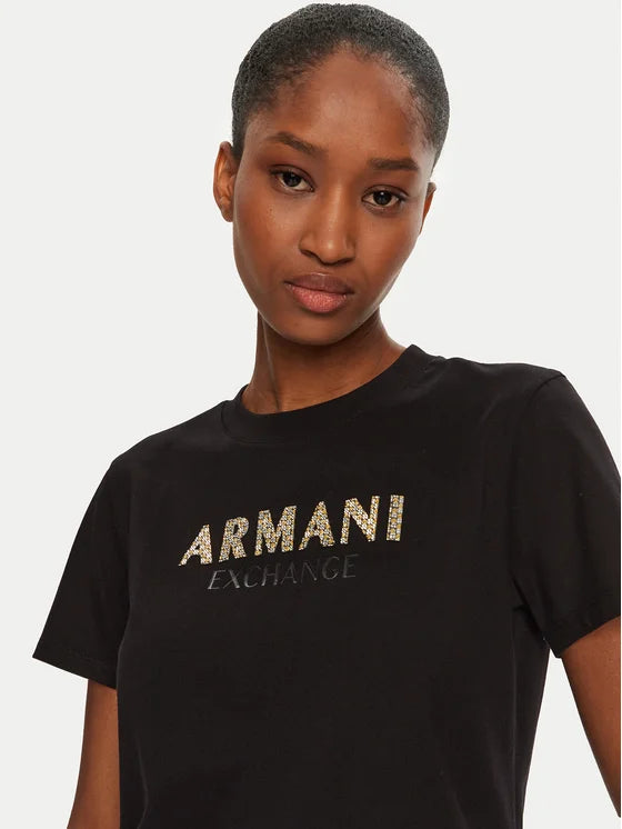 armani exchange donna t-shirt 6DYT36 YJ7VZ 1200 Nero