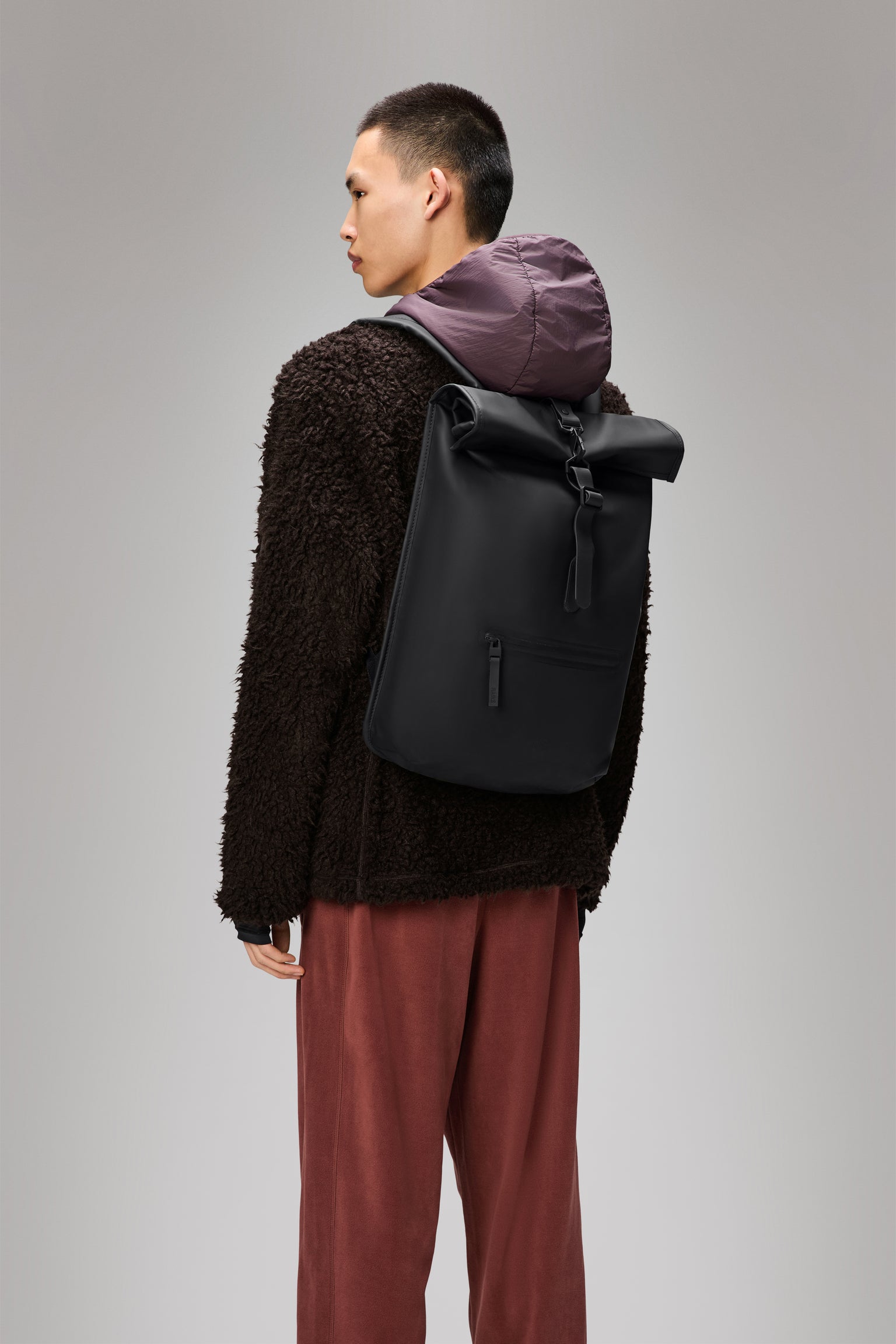 Rains uomo zaino rolltop rucksack  RA13320 I25 Black