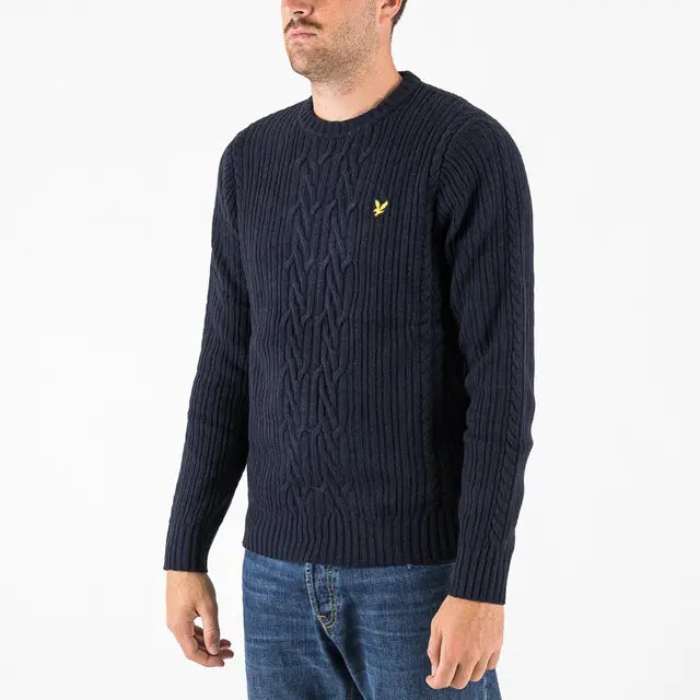 Lyle & Scott uomo maglia Ribbed Cable KN2318V Z56