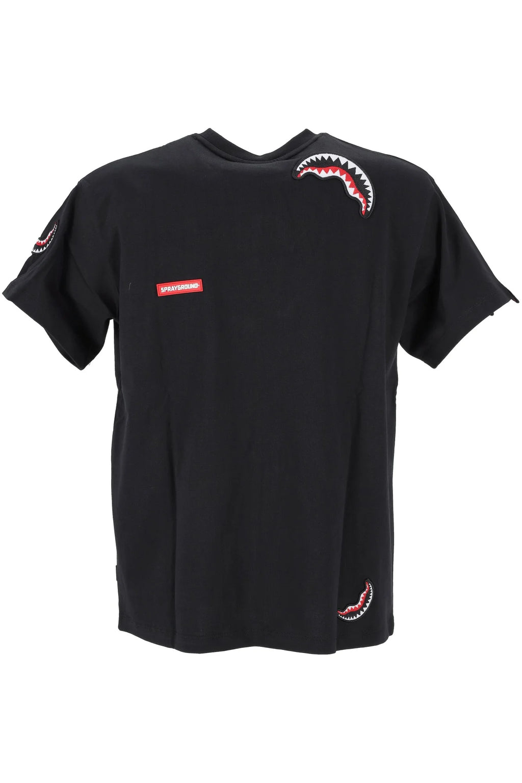 Sprayground uomo t-shirt SHARK PATCHES SP846BLK