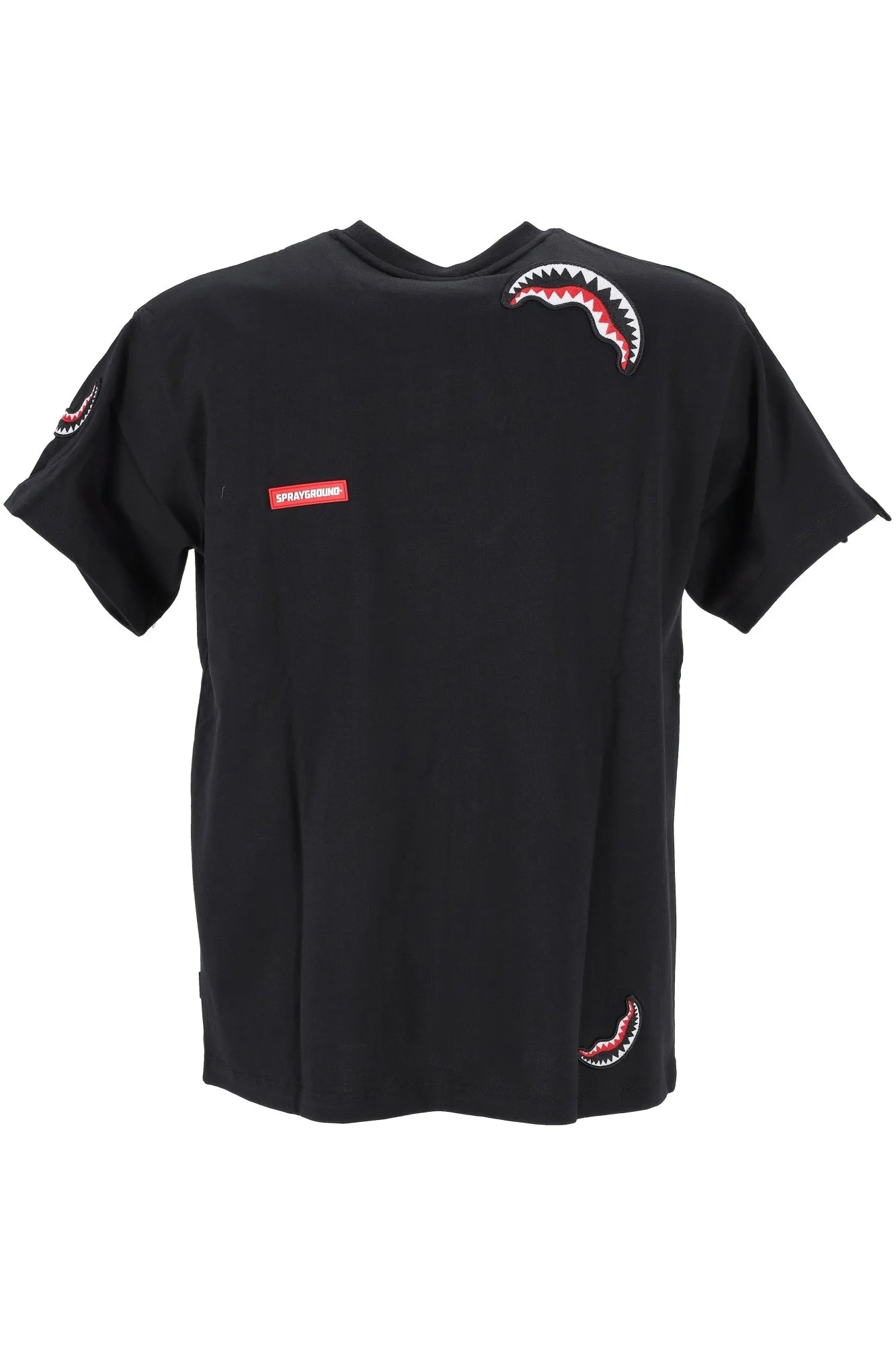 Sprayground uomo t-shirt SHARK PATCHES SP846BLK