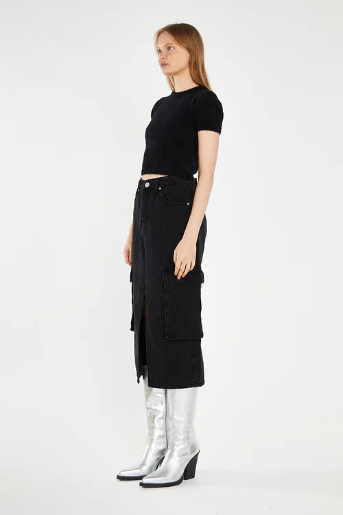 glamorous donna gonna AN4899 washed black