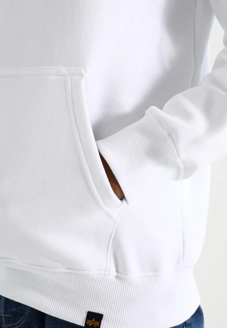 Apha industries uomo felpa 178318AI back print 09 Bianco