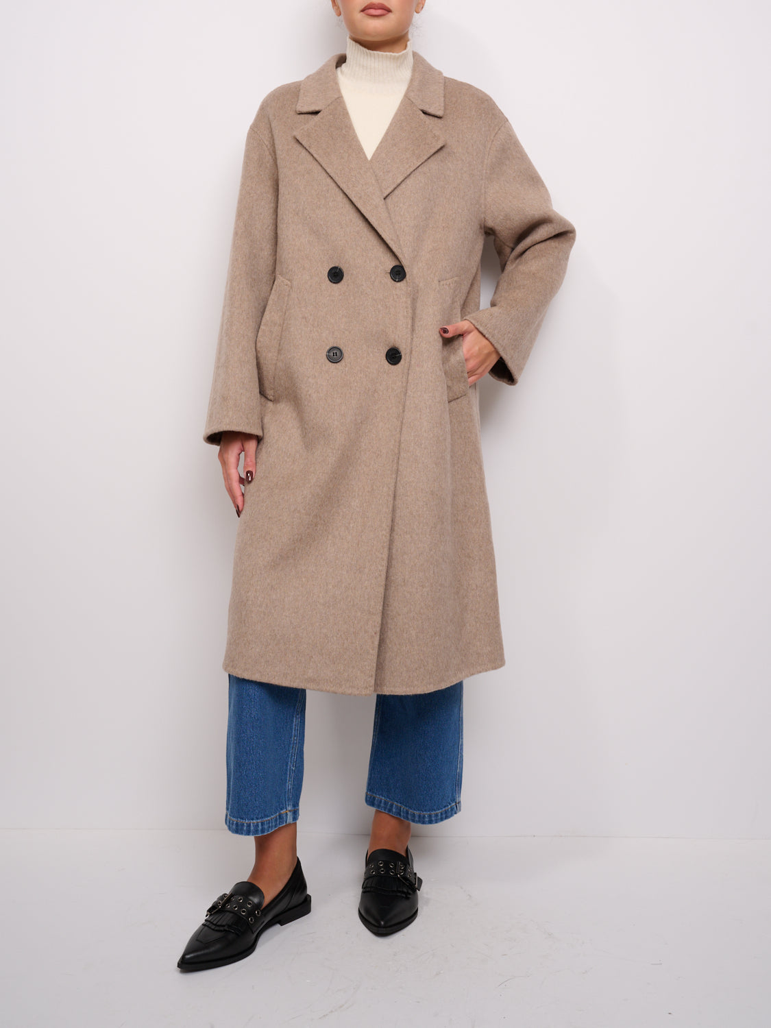 Vicolo donna cappotto TS0047 Beige Melange