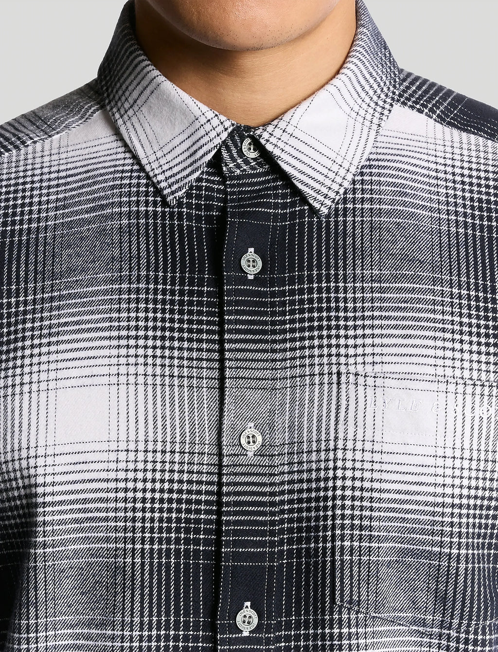 Lyle & Scott uomo camicia Ombre Check LW2312V X964